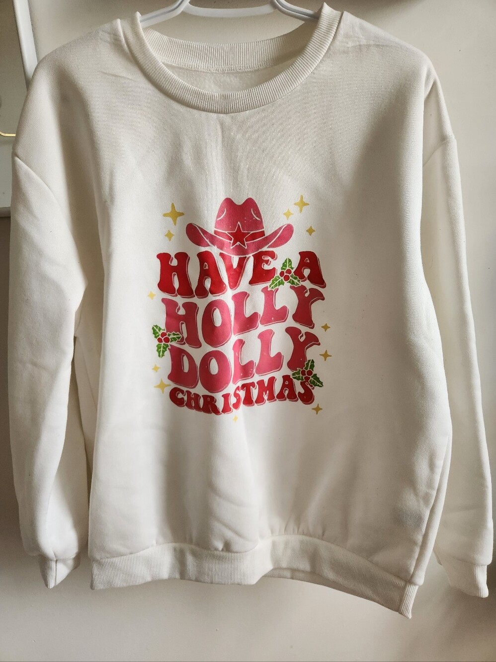 Have a Holly Dolly Christmas Sweatshirt - White